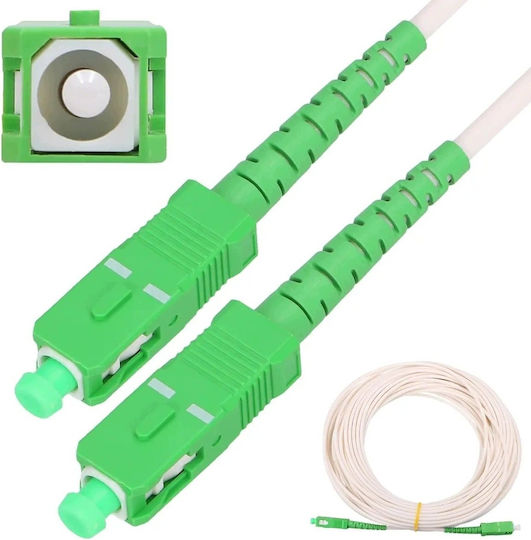 Extralink Καλώδιο Οπτικής Ίνας SC/APC-SC/APC 15m Λευκό