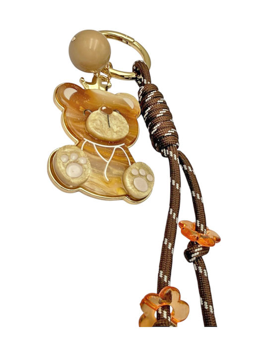 1496 Keychain Bag Charm "Teddy Bear" Macramé Cord Savil