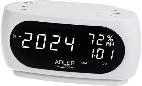Adler Digital-Tischuhr mit Wecker Weiß AD 1186w Adler Digital-Tischuhr mit Wecker Weiß AD 1186w