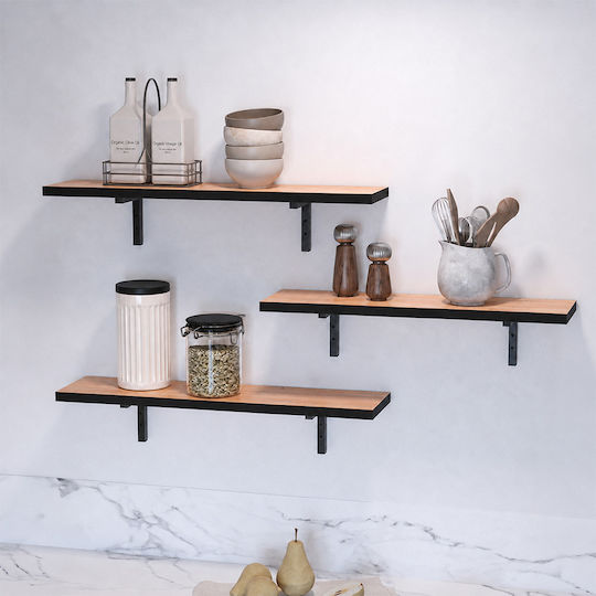 Versa Wandregale in Pine Oak (3 Stk.) 80x19x17 cm