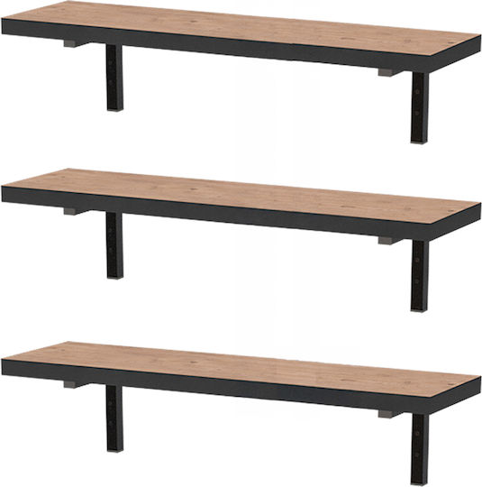 Versa Wandregale in Pine Oak (3 Stk.) 80x19x17 cm