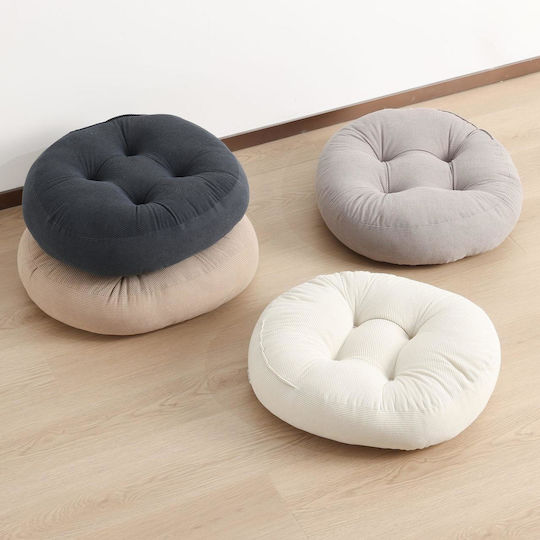 Olia Home Beige Floor Pillow 55x55 cm