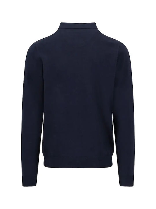 Long Sleeve Dark Blue Polo Shirt