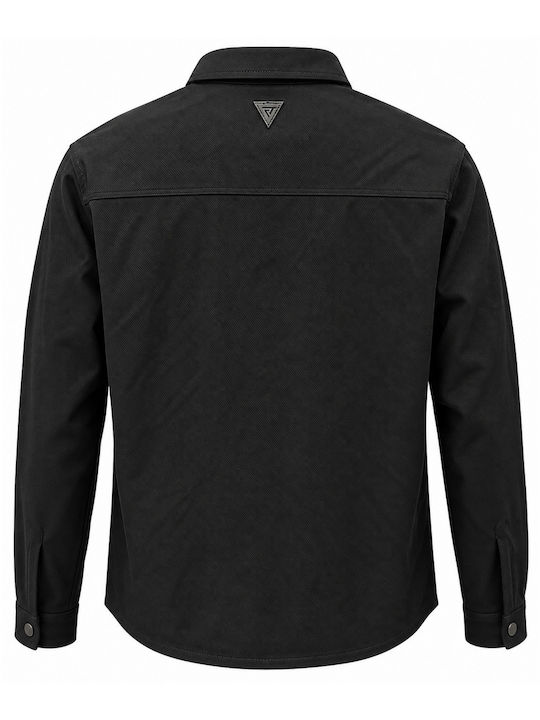 Дългоръкав Overshirt със Стандартна Кройка в Черен Цвят