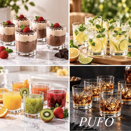 Set aus 6 Glasbechern 80 ml