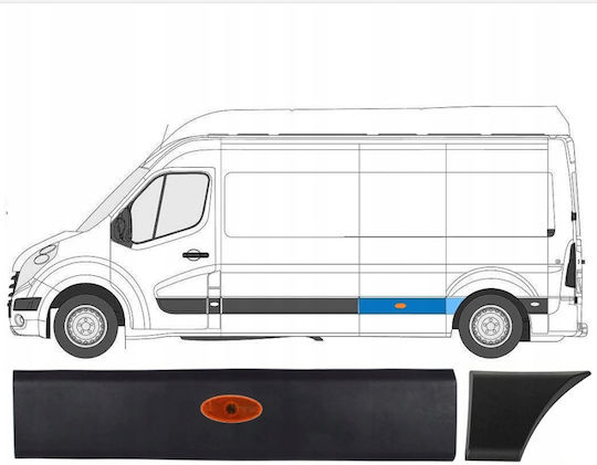 Renault Master III Long Max 2010 Задна Странична Лента за Светлина за Купето + Странична Лента Преди Задното Ляво Колело + Странична Габаритна Светлина Комплект 3 Бр