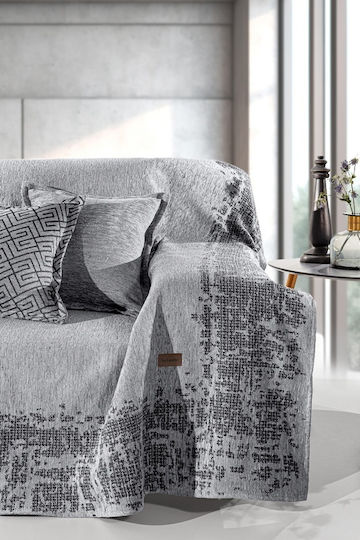 Guy Laroche Omnia Three-Seater Sofa Throw P180xW300cm Silver