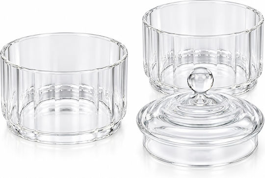 Elegante transparente Glasbonbonniere mit 2 Etagen und Deckel – Dekorative Schale für Süßigkeiten und Pralinen
