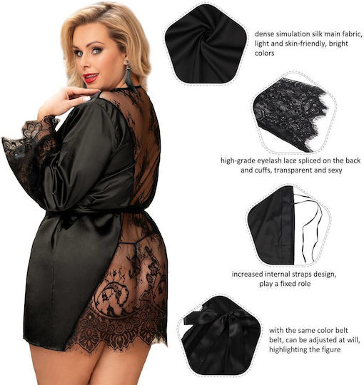Sexy Silk See-through Lace Plus Size Sleepwear G String