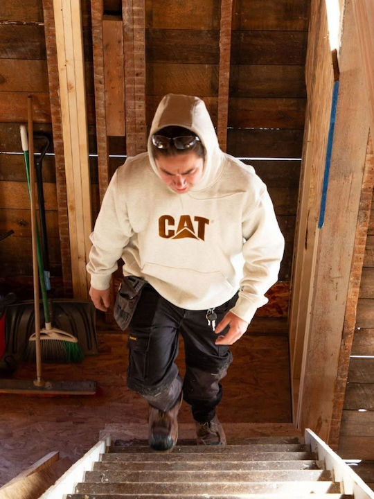 Caterpillar Fleece-Sweatshirt mit Kapuze 360 g/m² Cremebeige 1050048