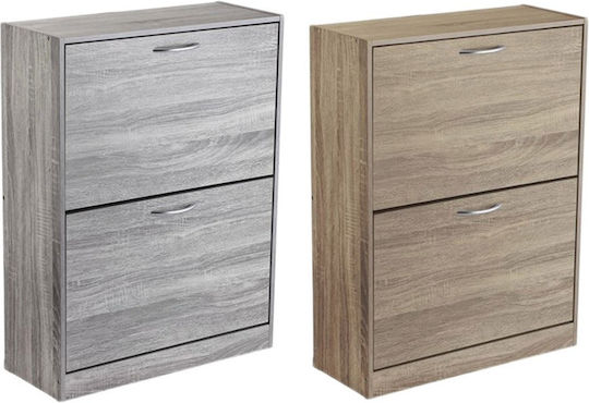 Schuhschrank aus Holz Braun mit Klappbaren Regalen B60xT25xH80cm