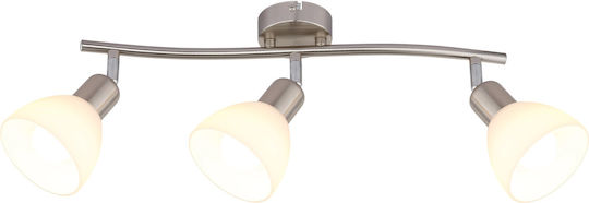 Globo Lighting Τριπλό Σποτ σε Ασημί Χρώμα