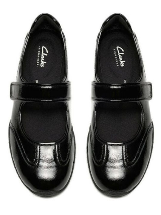 Mary Damen-Ballerinas aus schwarzem Lackleder Black Patent