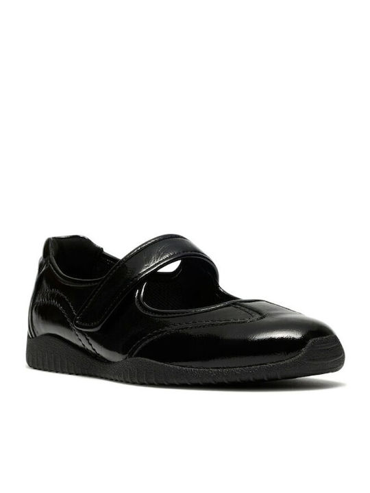 Mary Damen-Ballerinas aus schwarzem Lackleder Black Patent