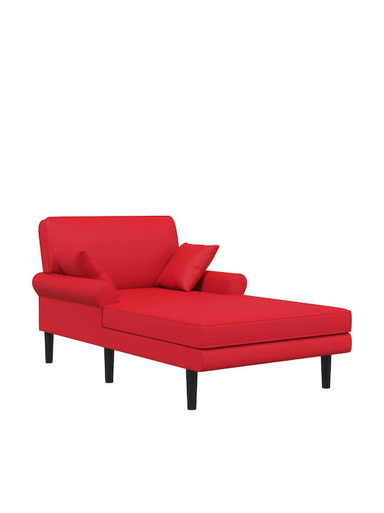Modern Recliner from Faux Leather Red W106xD174xH86cm