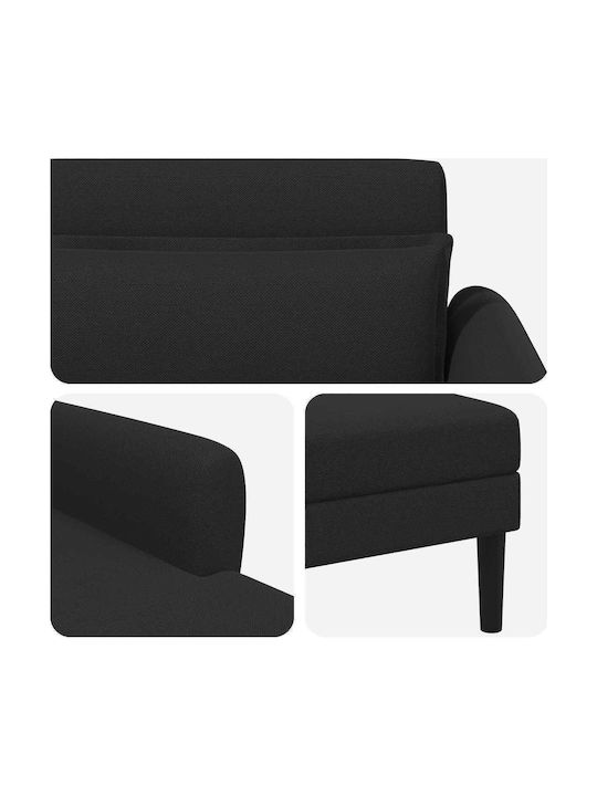 Modern Recliner Velvet Black W94xD168xH83cm