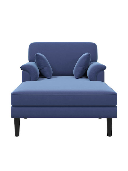 Șezlong Modern Din Catifea Albastru 101x174x90 cm