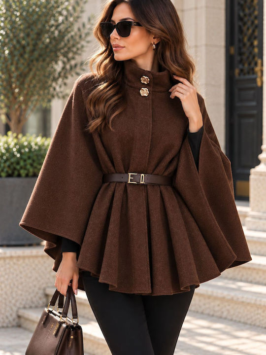 Damen Cape Braun Oversized