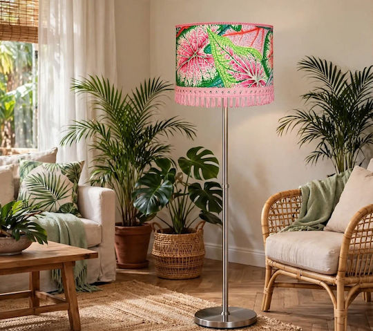 Oxygen Floor Lamp with E27 Bulb Holder Pink