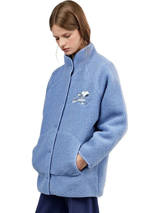Gisela Winter Women's Robe Light Blue Peanuts