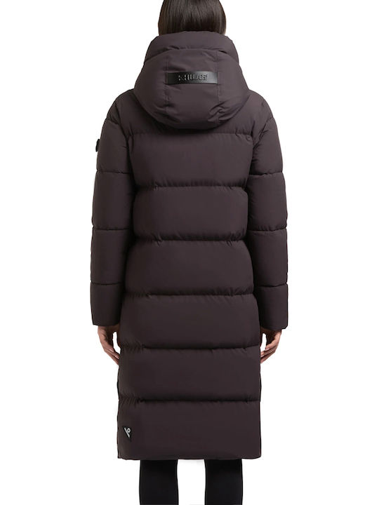 Khujo Matt Women's Windproof Puffer Jacket for Winter Purple