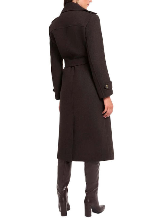 Morgan Wool Women's Coat Cafe with Buttons