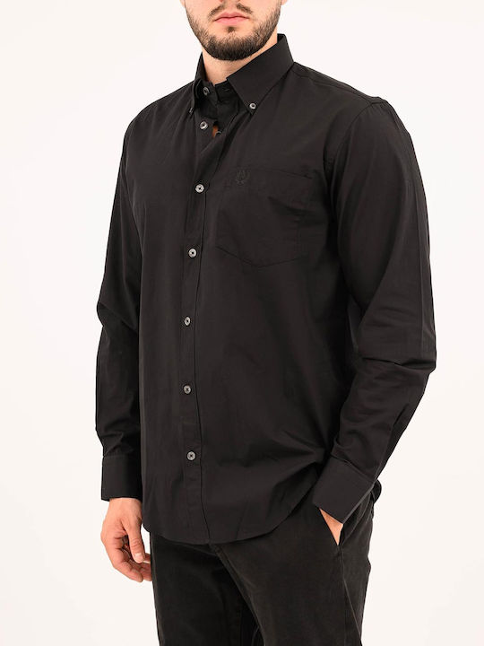 Ascott Cămașă cu Mânecă Lungă, Regular Fit, Neagră