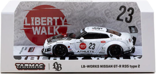 Nissan GT-R R35 LB Works Type 2 White Athlete X Oil Tin Can 2025 Model Car Scale 1:64 Asphalt