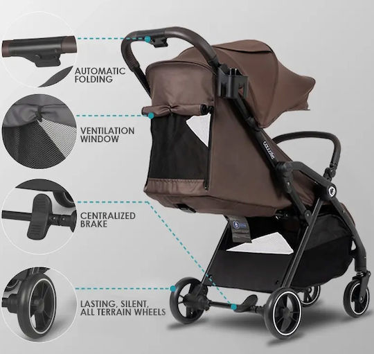 Arella Kinderwagen Geeignet für Neugeborene Coffee Brown 7,8 kg