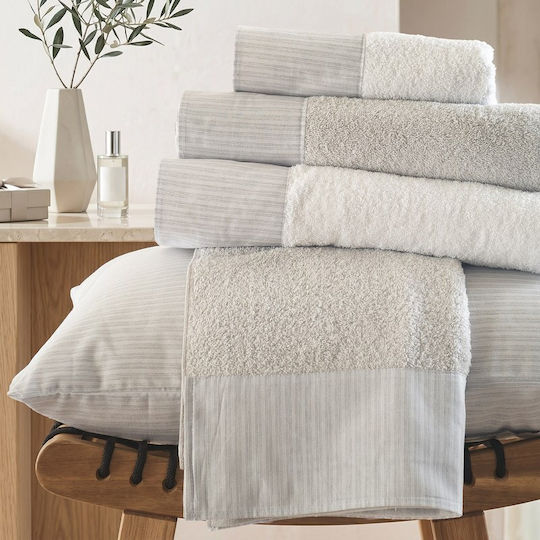 Rythmos Sand Σετ Σεντόνια King Size με Λάστιχο 230x260+25εκ. Sand Γκρι (4τμχ)