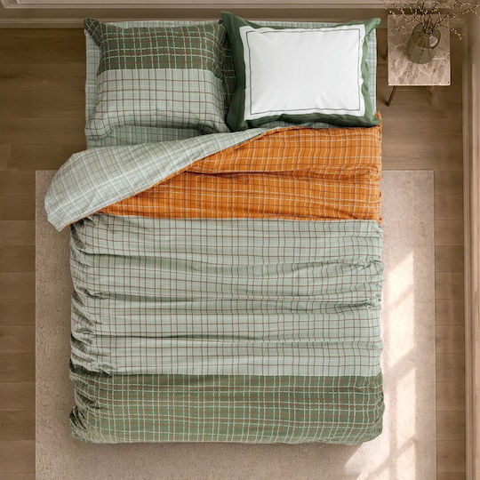 Nima Vertigo Single Bed Set 3 Pieces 100x232+32cm Fitted Green Nima Vertigo Single Bed Set 3 Pieces 100x232+32cm Fitted Green