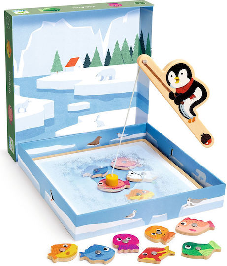 Djeco Wooden Penguin Fishing Game for Ages 2+