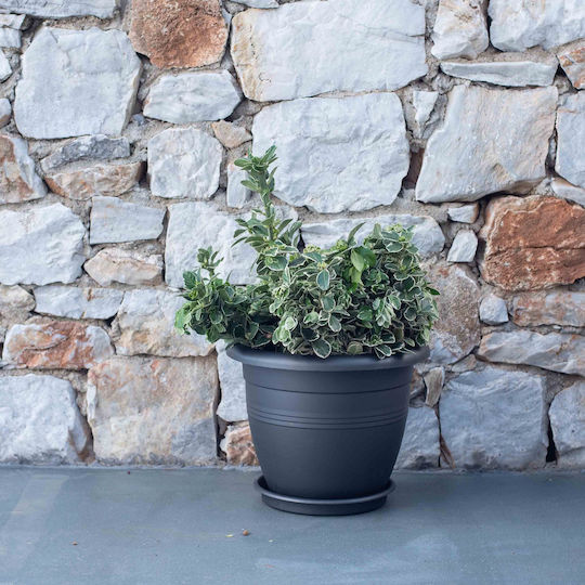 Viomes Terracotta Pot Plastic Titanium grey 32x32x26cm.