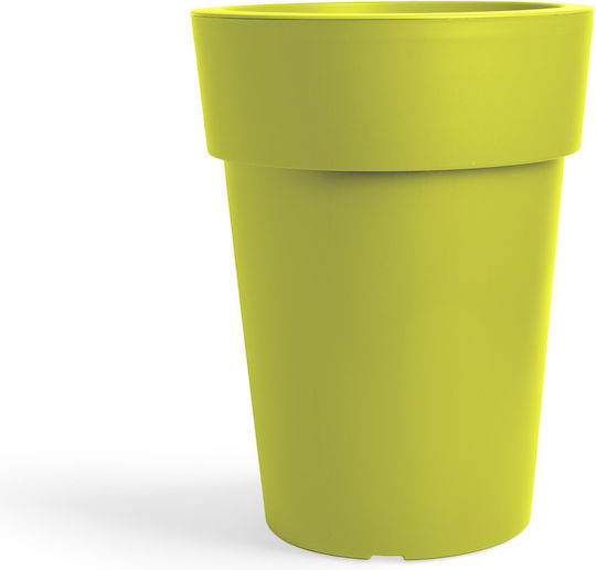 Flower Pot Round Linea 10lt-d25x34h cm-green/yellow