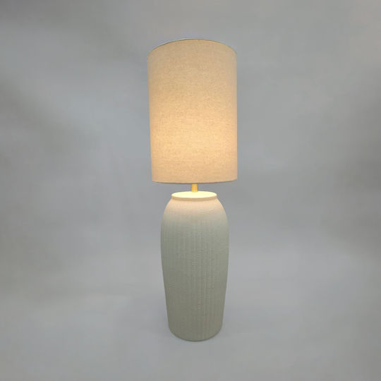 Liberta Ceramic Table Lamp with White Shade and Base