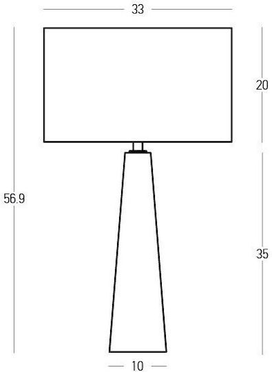 Zambelis Lights Nexor Tischleuchte aus Metall für E27-Fassung mit braunem Schirm und weißem Fuß