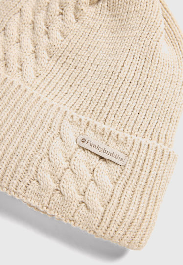 Men's Knitted Beanie in Beige