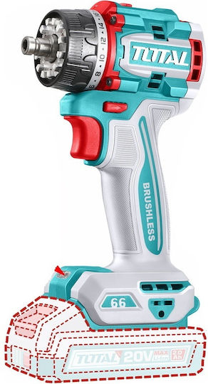 Total TDLI206686E Battery Drill Driver Brushless 20V 2x2Ah