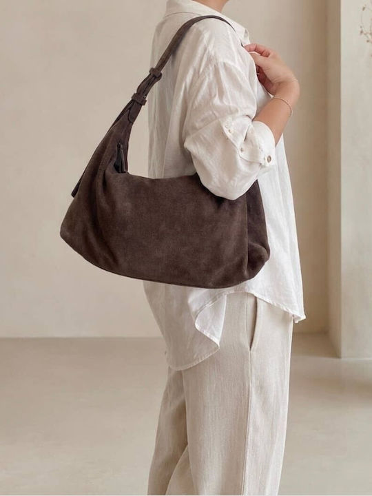 Women's Hobo Bag Suede Brown