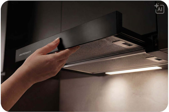 Retractable Cooker Hood 50cm Black