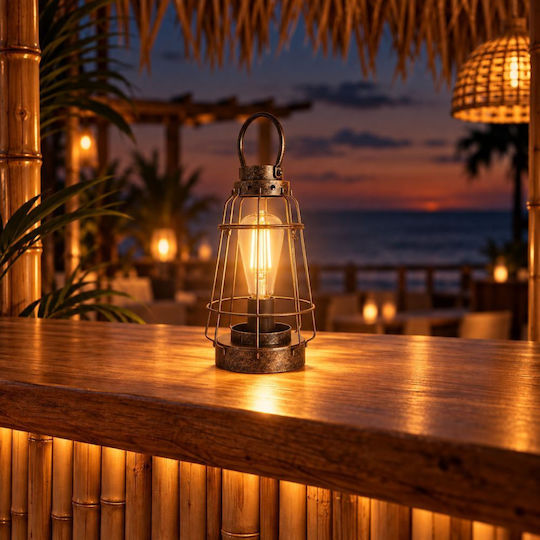 Elvhx Decorative Lamp Lattern with Socket for Bulb E27 Bronze