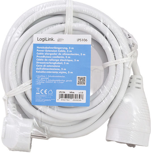 LogiLink Cablu Prelungitor cu Lungime 5m Secțiune 3 x 1.5mm² și Împământare