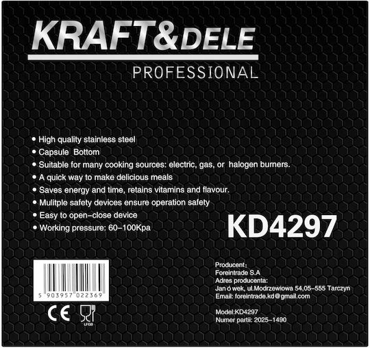 Kraft & Dele Χύτρα Ταχύτητας 8lt