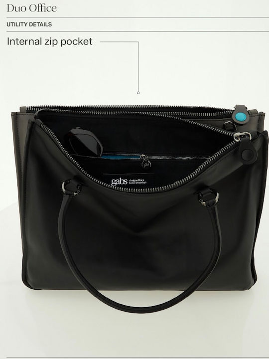 G10 Duo Office Large Leather Women’s Shopper Bag Nero / Lava