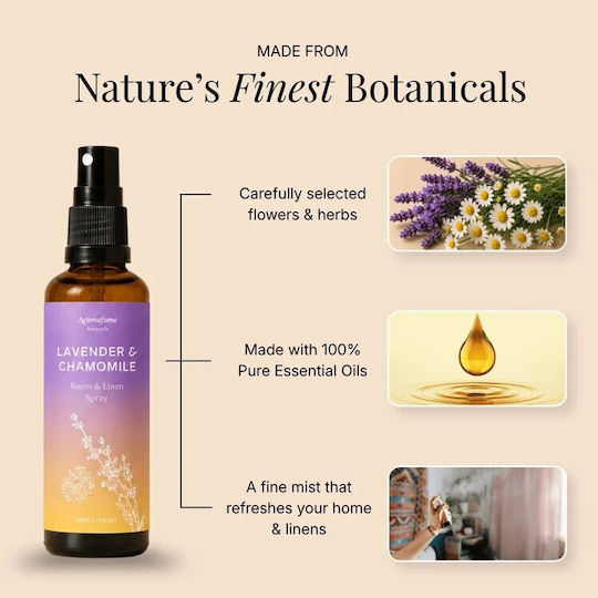 Αρωματικό Σπρέι Natural Room Pillow Spray Χαμομήλι & Λεβάντα 100ml