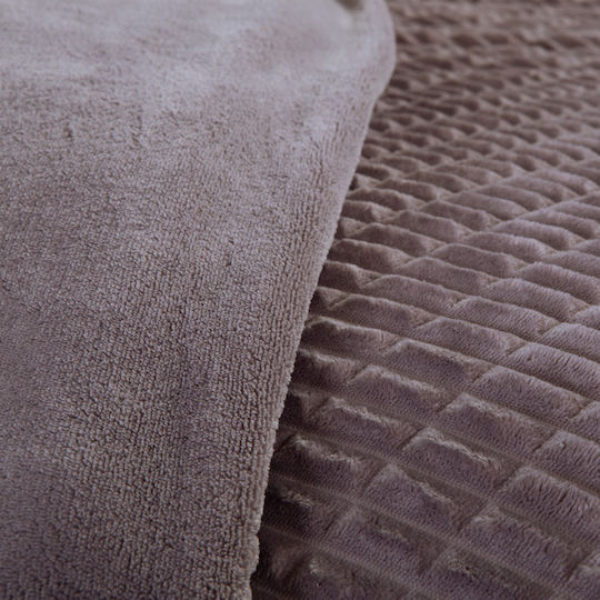 Nef-Nef Homeware Sherpa Comforter with Hollowfiber Filling Super Double 220x220cm Elaisa 107 200 GSM