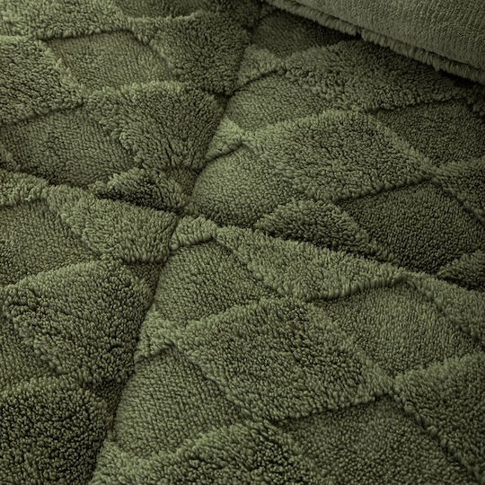 Nima Snug Green Half-Double Sherpa Comforter 180x240 cm 220 GSM