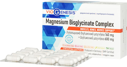 Viogenesis Magnesium Bisglycinate Complex 160mg 60 κάψουλες με γεύση Viogenesis