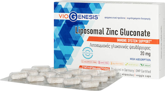 Viogenesis Liposomal Zinc Gluconate 20mg 30 Mützen