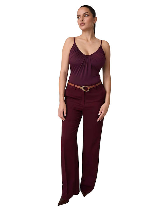 Guess Marciano W Ezme Sl Bodysuit G6bp06k6521-a40t Burgundy